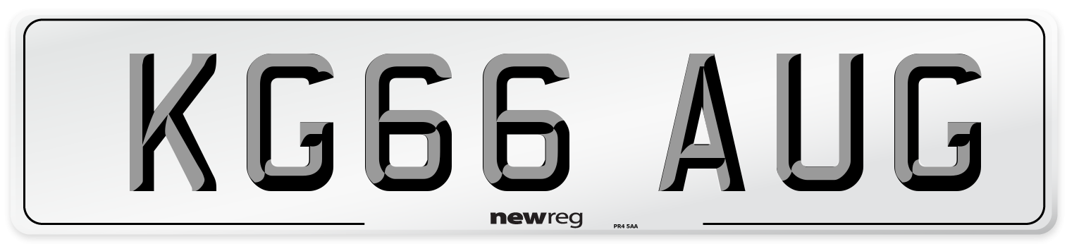 KG66 AUG Number Plate from New Reg